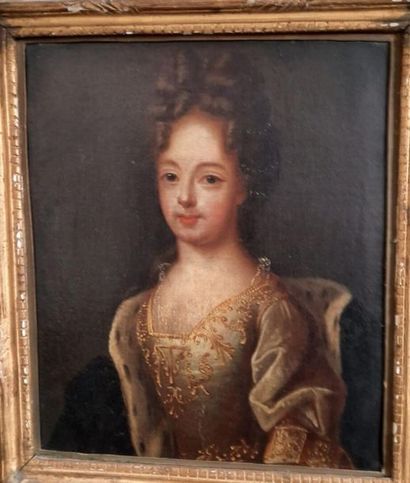 null Ecole FRANCAISE du XVIIIème siècle
Portrait en buste de Madame Viot à la robe...