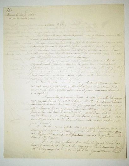 null LS of lawyer PATORNI 
Letter of lawyer PATORNI to the Duke of Padua, in Paris...