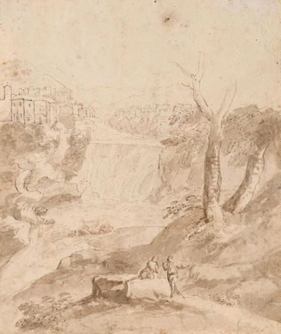 null 18th century ITALIAN school
Landscape with viaduct and fortified building
Pen...
