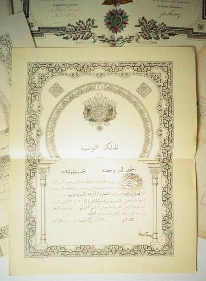 null Ordre du Nicham-Iftikhar de Tunis
Diplôme sur vélin des ordres étrangers de...