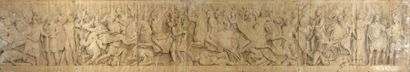 null Ecole ITALIENNE vers 1700
Frise antique : scène de bataille
Plume et encre grise,...