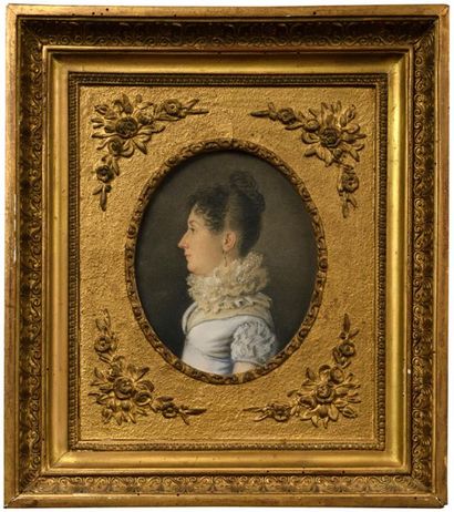 null Ecole FRANCAISE vers 1810, suiveur de Jean - Baptiste ISABEY
Portrait d'une...