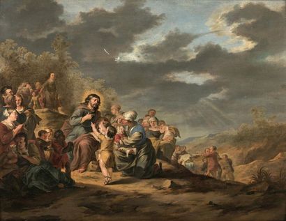 null Aert MARIENHOF (Utrecht 1626 - 1652)
Le Christ bénissant des enfants
Panneau...