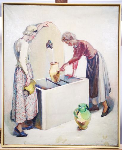 null Lucienne TESSIER DU CROS (XX)

A la fontaine, 1938

Huile sur toile.

Signée...