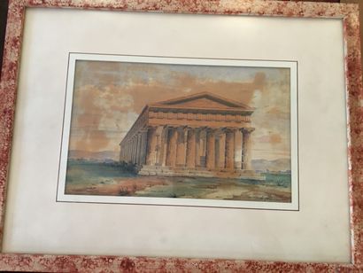 null ECOLE FRANCAISE du XIXe siècle

Ruines du temple de Paestum

Encre et aquarelle.

Signée...
