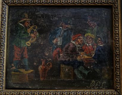 null ECOLE DE LA FIN XIXème siècle

Scène d'intérieur de taverne

Huile sur panneau,...