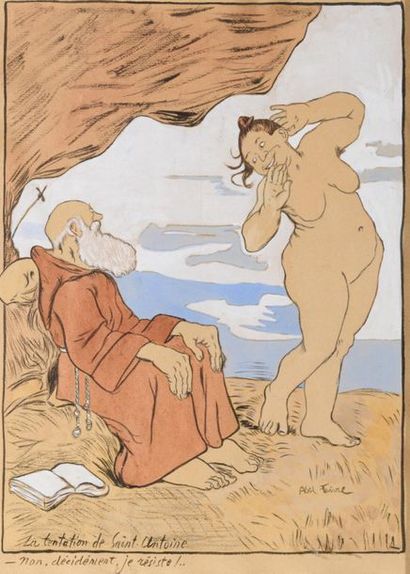 null Abel FAIVRE (1867 - 1945)
LA TENTATION DE SAINT-ANTOINE, 1901
Crayon, aquarelle...