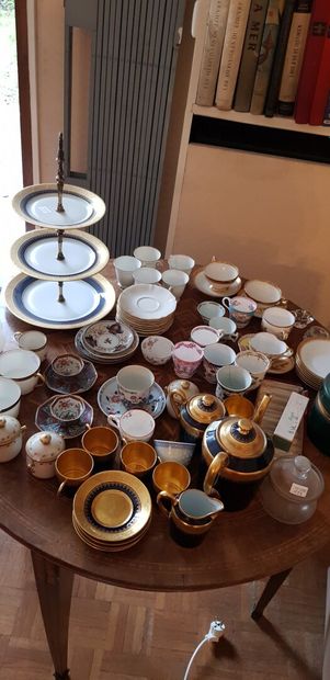 null LOT de porcelaine diverses: dont Minton, Paris, Limoges, Chine et Sanson