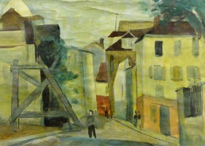 null Jean-Louis LEFORT (1875-1954)
Montmartre
Aquarelle et gouache sur papier vernie...