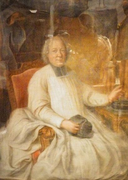 null Louis BARRERE
(Paris vers 1700 - 1778)
Portrait de Monseigneur Ducange ( ?),...