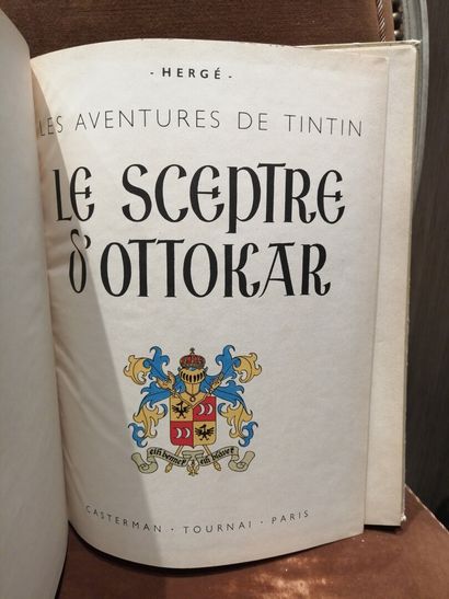 null TINTIN, Le Sceptre d'Ottokar, 1947 edition (red spine, black title) editions...