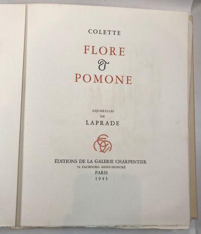 null COLETTE. - Flore et Pomone. Aquarelle de Laprade. Paris. Edition de la galerie...