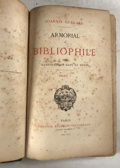 null ARMORIAL. - GUIGARD (J.). Armorial du bibliophile, avec illustrations dans le...