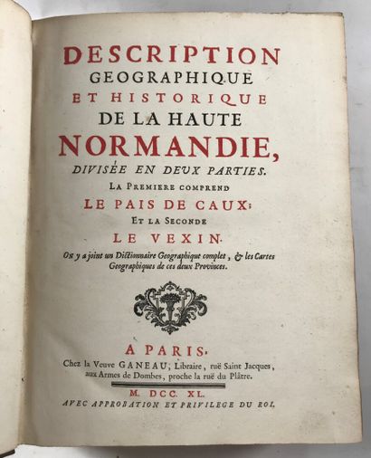 null DU PLESSIS (M. T. Ch.). Description géographique et historique de la Haute Normandie...