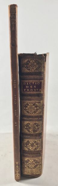 null PANCKOUCKE. Dictionnaire des proverbes françoisParis, Savoye, 1748. In-12 bas....