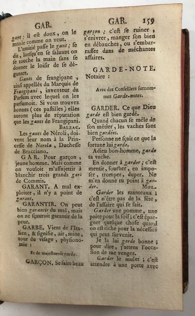 null PANCKOUCKE. Dictionnaire des proverbes françoisParis, Savoye, 1748. In-12 bas....