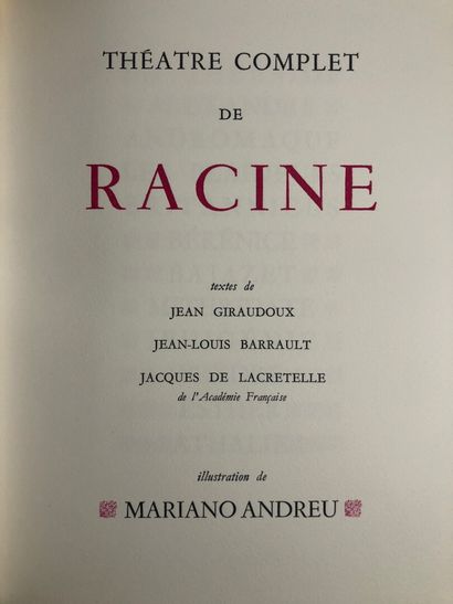 null MOLIERE. Théâtre complet. Club du livre, 1964.Ill.R.Beltz.5 vol.in-4 ex.num....