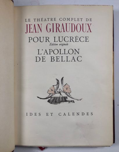 null GIRAUDOUX (J.). Théâtre complet.Frontispice C.Bérard.Ides et Calendes, 1945....