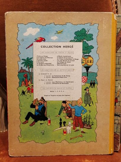 null TINTIN, Les Cigares du Pharaon, Casterman editions 1955 (yellow back) imp Léonard...