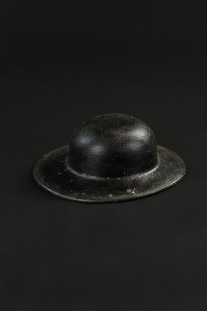null Set of three English miner's hats, gendarme hat circa 1830 and colonial tri...