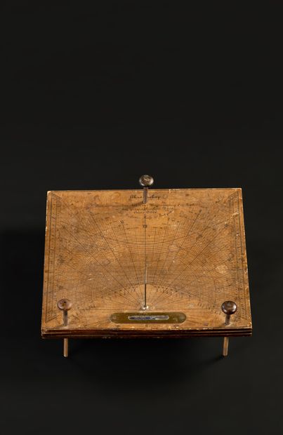 null Chronoskop German sundial, Professor Riefs from Stuttgart. Paper on wood and...