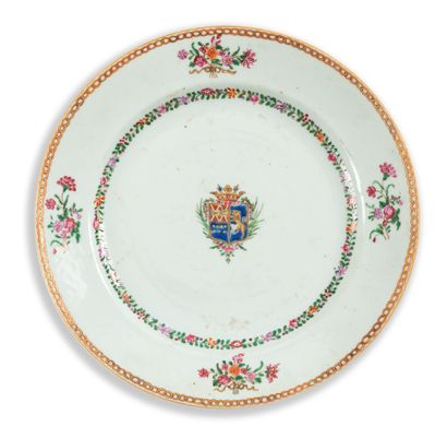 null CHINA OF ORDER

Circular porcelain plate decorated in famille rose enamels with...