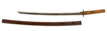 null KATANA Blade of 61,4 cm, tempered in Sugu-Notare.

	Nakago Ubu, 2 mekugi-ana.

	Signed...
