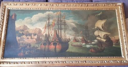 null Attributed to Adrien van der CABEL (1630-1705)

Ships moored in a Mediterranean...