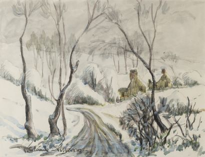 null Paul Émile PISSARRO (1884-1972)

Vue de maison en hiver

Crayon et aquarelle...