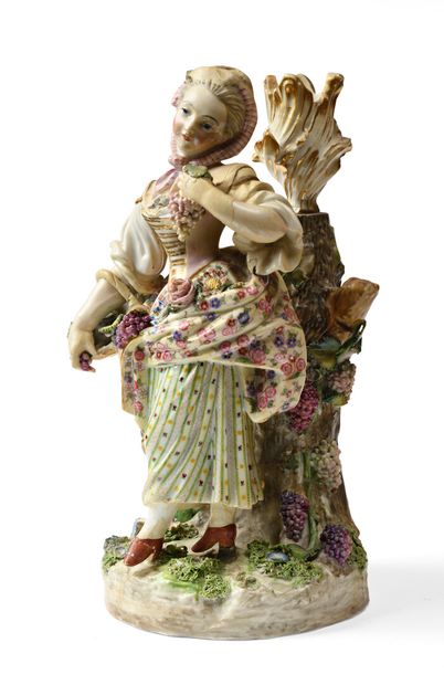 null PARIS MANUFACTURE OF JACOB PETIT, Large porcelain figurine representing a young...
