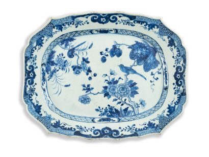null CHINA

A rectangular porcelain dish with contoured edges decorated in blue underglaze...