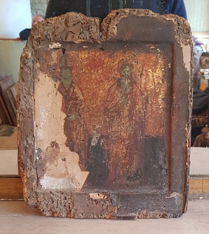 null Icon with two holy figures

30 x 26 cm (very damaged, important lack of mat...