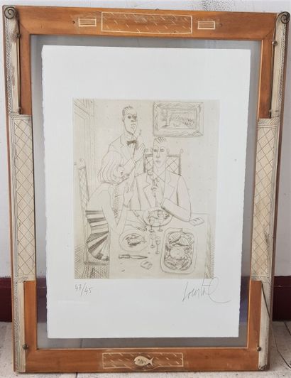 null LORTAL (?)

Fish meal in a restaurant

Etching signed lower right and numbered...