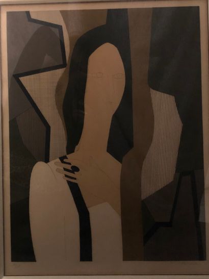 null André MINAUX (1923-1986) after 

Woman with a ring

Lithograph in colors signed...