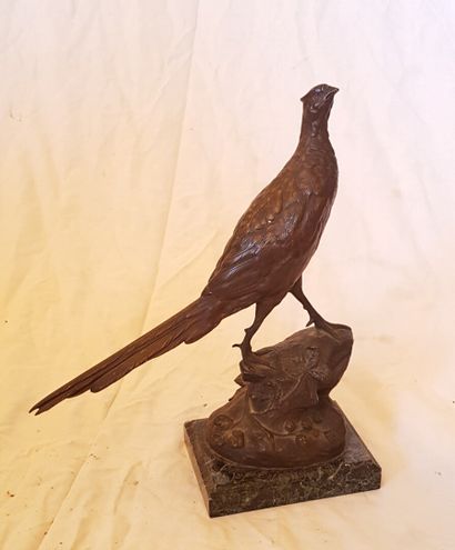 null L. BUTEAU

The pheasant listening

Bronze group with brown platinum

Height...