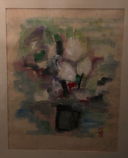 null Oriental School 

Group of three women and Still life.

Two gouaches and watercolors...