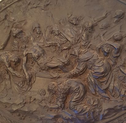 null La mise au tombeau du Christ

Plaque ovale en fonte de fer 

36.5x 47 cm