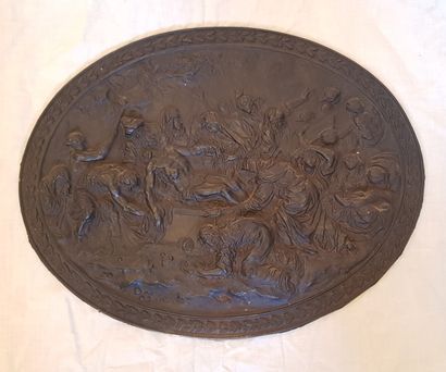 null La mise au tombeau du Christ

Plaque ovale en fonte de fer 

36.5x 47 cm