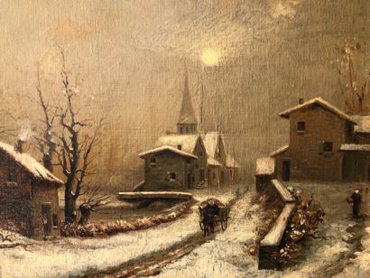 null VIARD ( ?)

Paysage d'hiver dans un village et calèche.

Huile sur toile, signée...