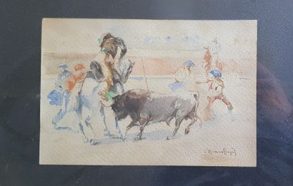null School XXth century

Corrida scene 

Watercolor on paper, trace of signature...