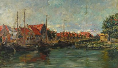 null Piet VERHAERT (1852-1908)

Vue présumée du port Vlissingen aux Pays-Bas, 1896

Huile...