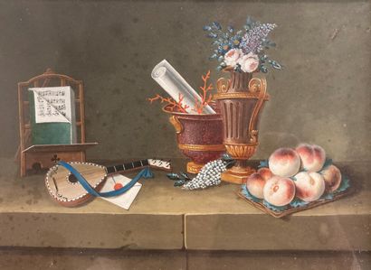null Johann Rudolf LELONG (1779-1814), Attrib. to

Still life

Suite of four gouaches...