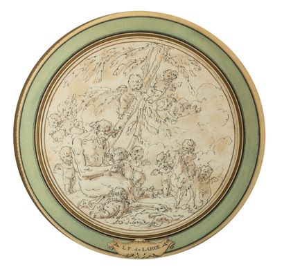 null Louis Felix Delarue (Paris 1730-1777)

Paire de dessins, plume et encre noire,...