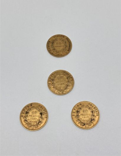 null 4 coins of 10 Francs gold including :

- 2 coins of Napoleon III BARRE 1857...