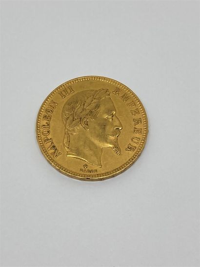 null A 100 francs gold coin Napoleon III head barred 1862 BB