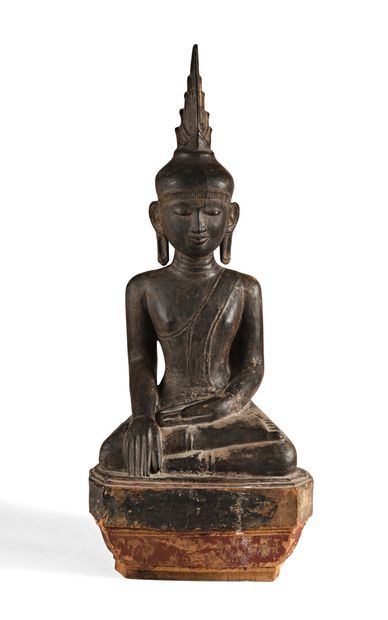 null ASIE du Sud-Est (LAOS ?)

Grand Bouddha en bois sculpté à patine brune reposant...