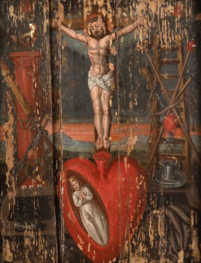 null Ecole FLAMANDE du XVIIème siècle

Christ en croix avec les instruments de la...
