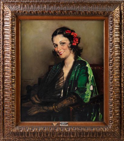null Charles Joseph WATELET (1867-1954)

Portrait de Madame A. à l'éventail

Huile...