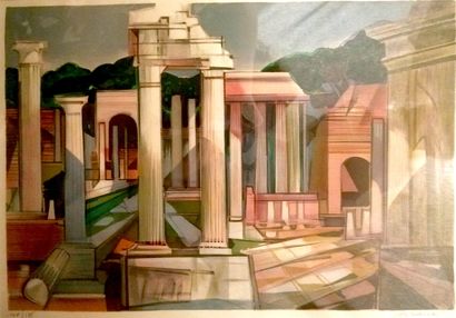 null Camille HILAIRE (1916-2004), after

Roman Ruins

Lithograph in colours signed...
