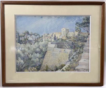 null 20th century school 

View of a southern village 

Watercolor signed lower right...